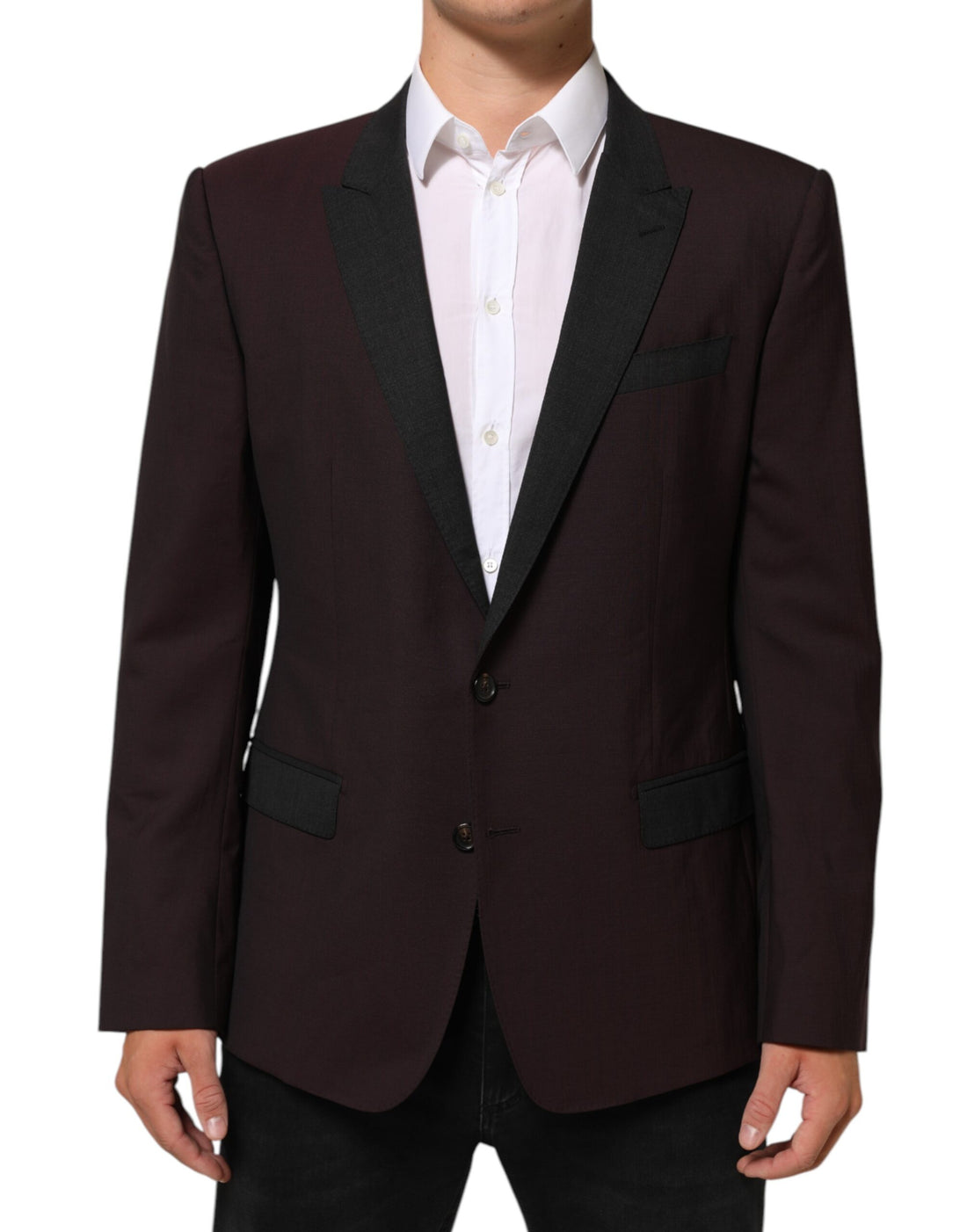Dolce & Gabbana Maroon Wool 2 Buttons Suit Jacket Blazer