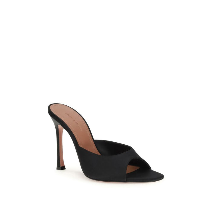 Amina Muaddi Black Calf Leather Bos Taurus Pumps