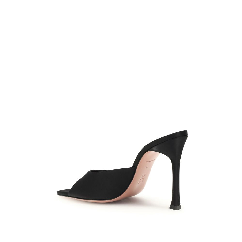 Amina Muaddi Black Calf Leather Bos Taurus Pumps