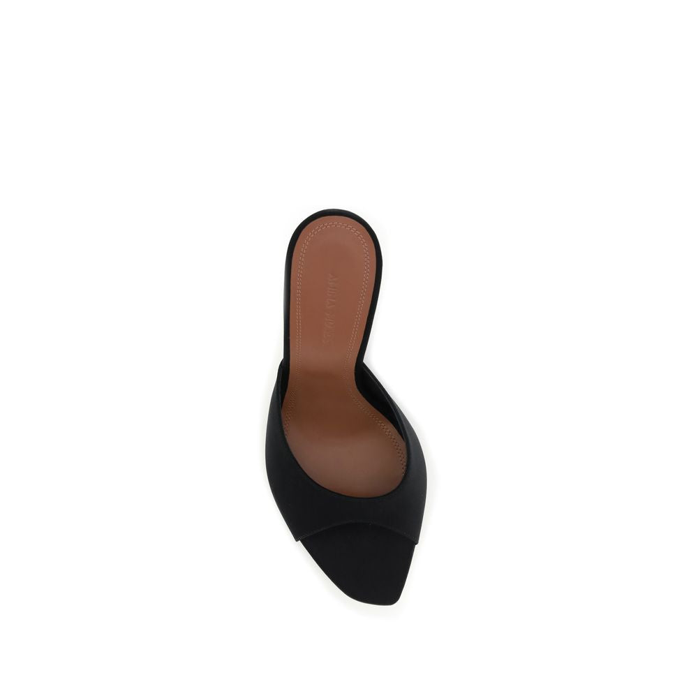 Amina Muaddi Black Calf Leather Bos Taurus Pumps