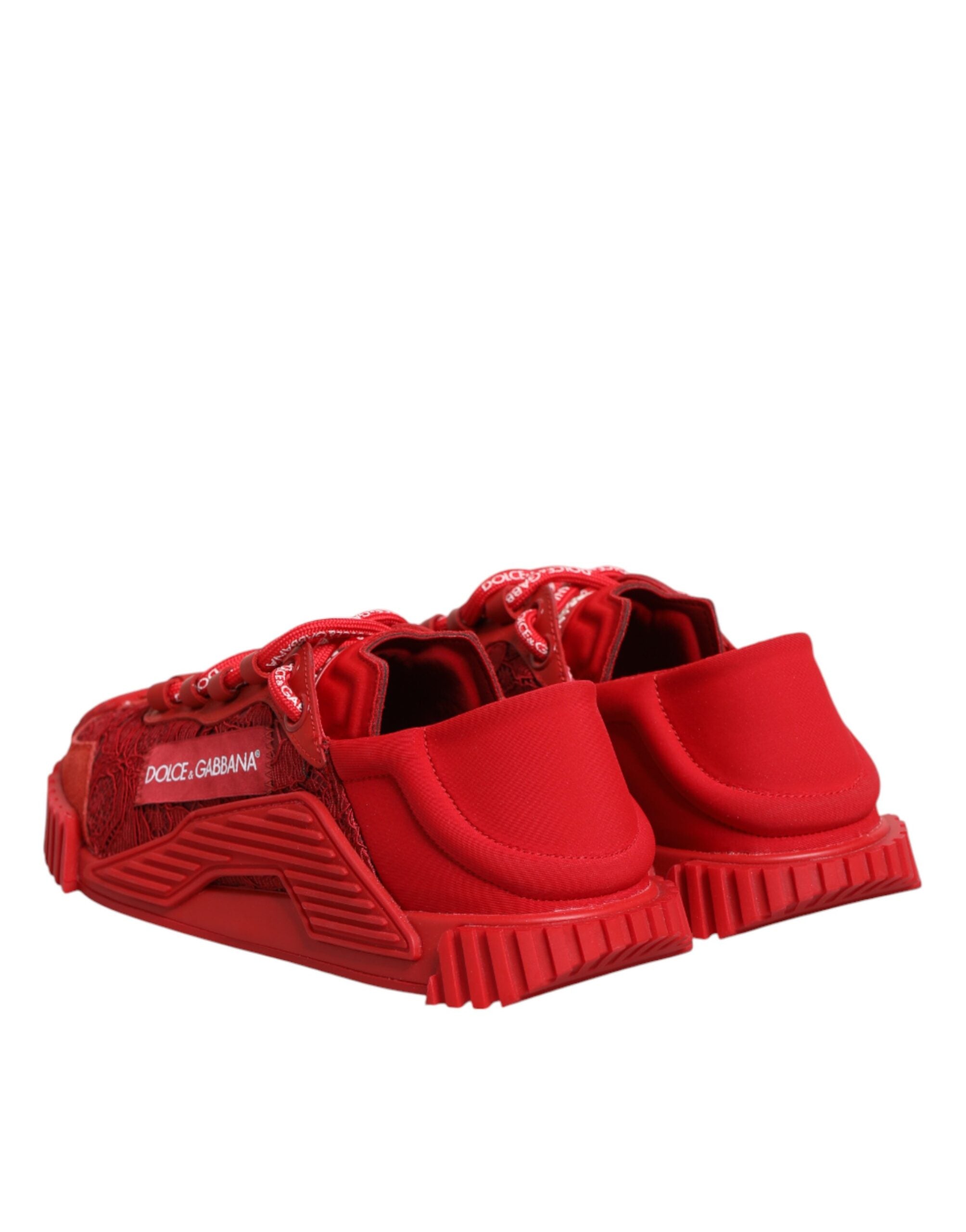 Dolce & Gabbana Red Logo Lace Low Top NS1 Sneakers Shoes
