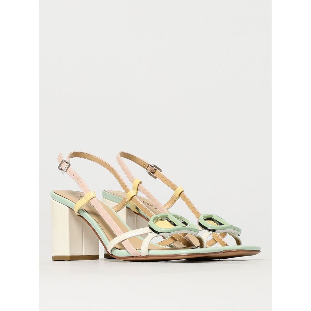 Twinset Blue Patent Leather Stiletto Heel Sandals