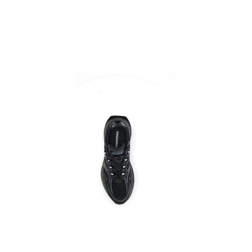 Dsquared² Black Calf Leather Bos Taurus Athletic Sneakers