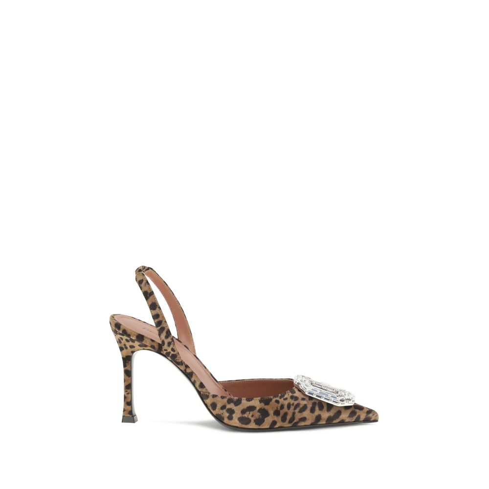 Amina Muaddi Multicolor Silk High Heel Pumps