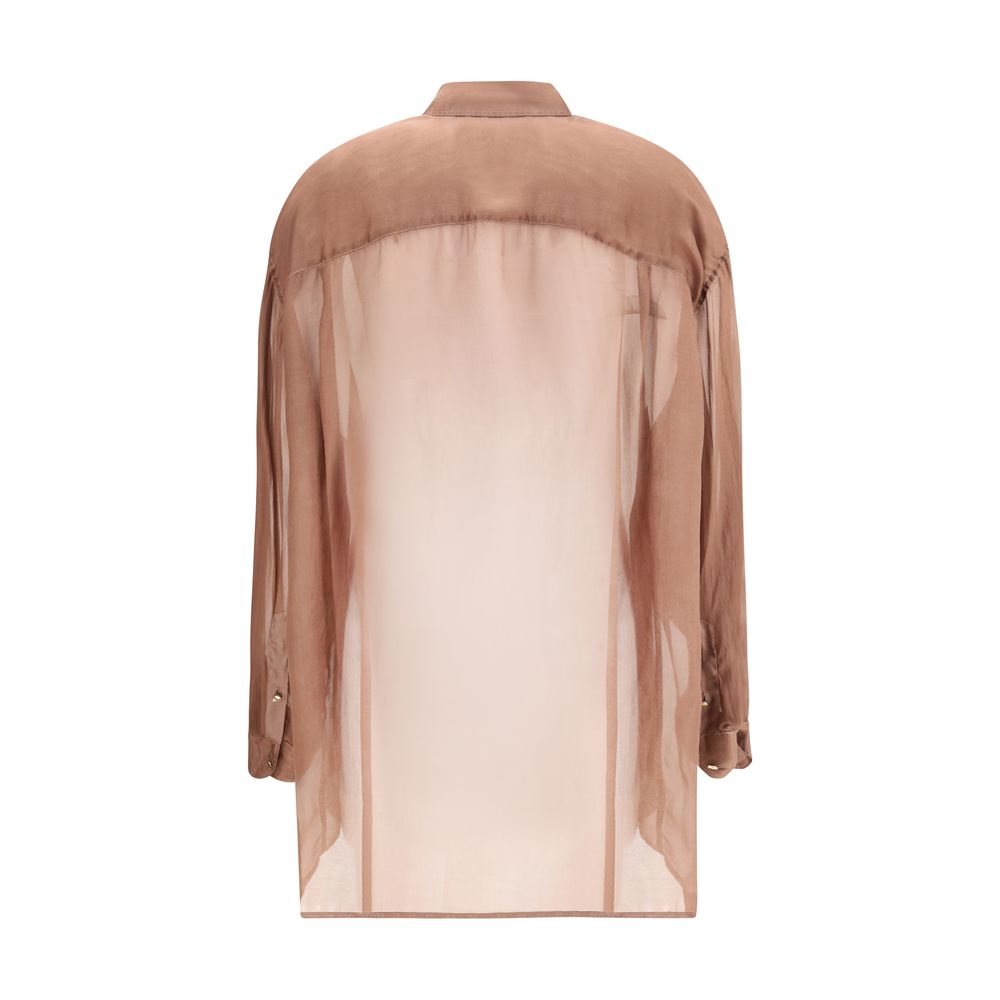 Darkpark Bordeaux Silk Blouse