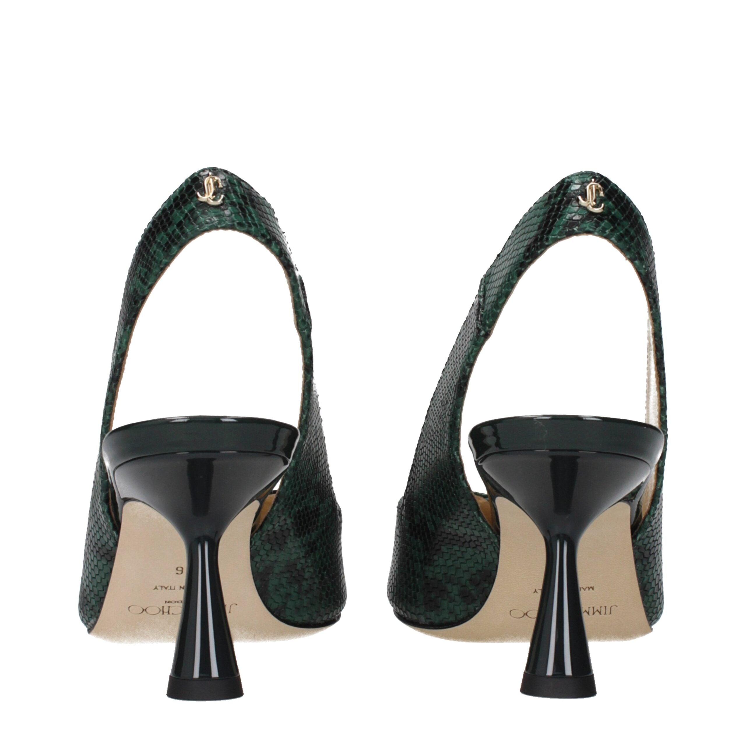 Jimmy Choo Green Leather High Heel Pumps