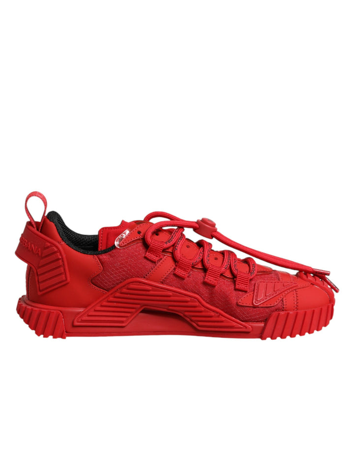 Dolce & Gabbana Red Logo Lace Low Top NS1 Sneakers Shoes