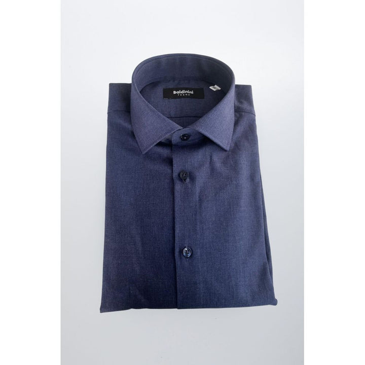 Baldinini Trend Blue Cotton Men Shirt