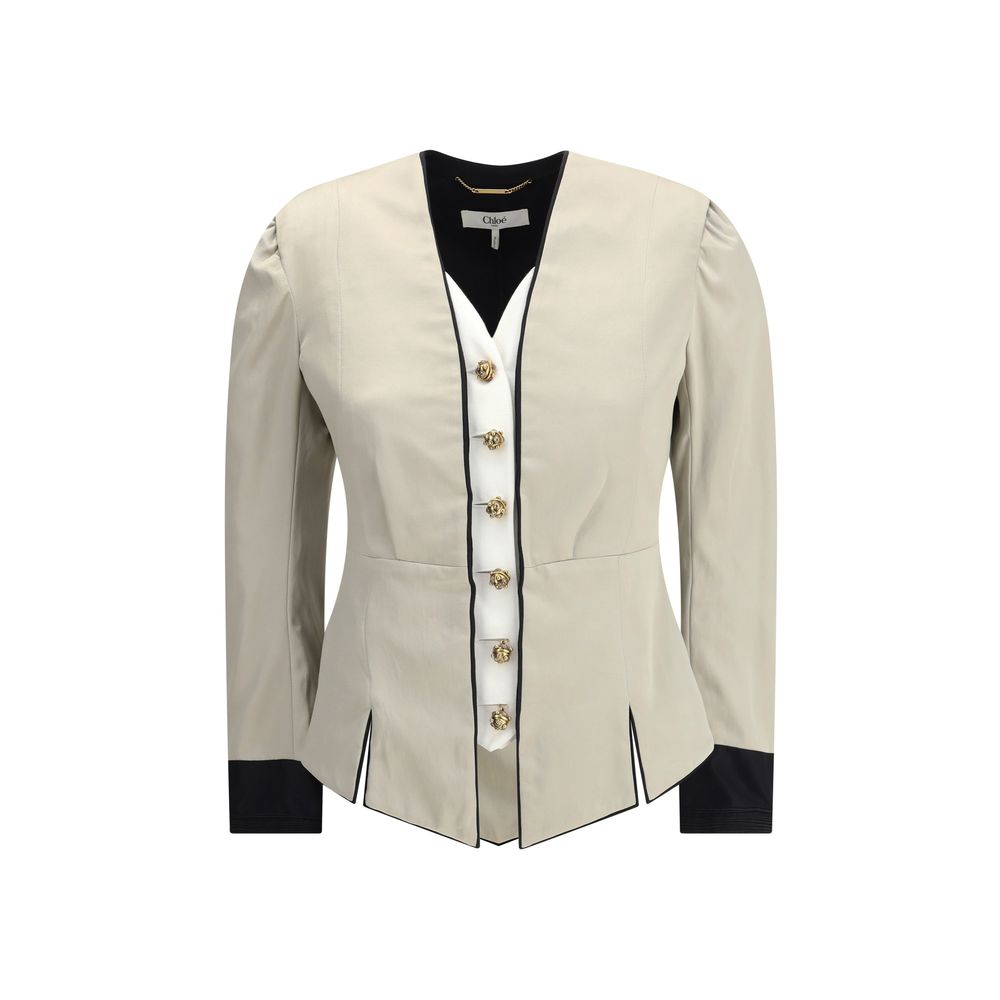 Chloé Silver Silk Coat