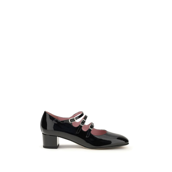 Carel Paris Gold Calf Leather Bos Taurus Mid Heel Pumps