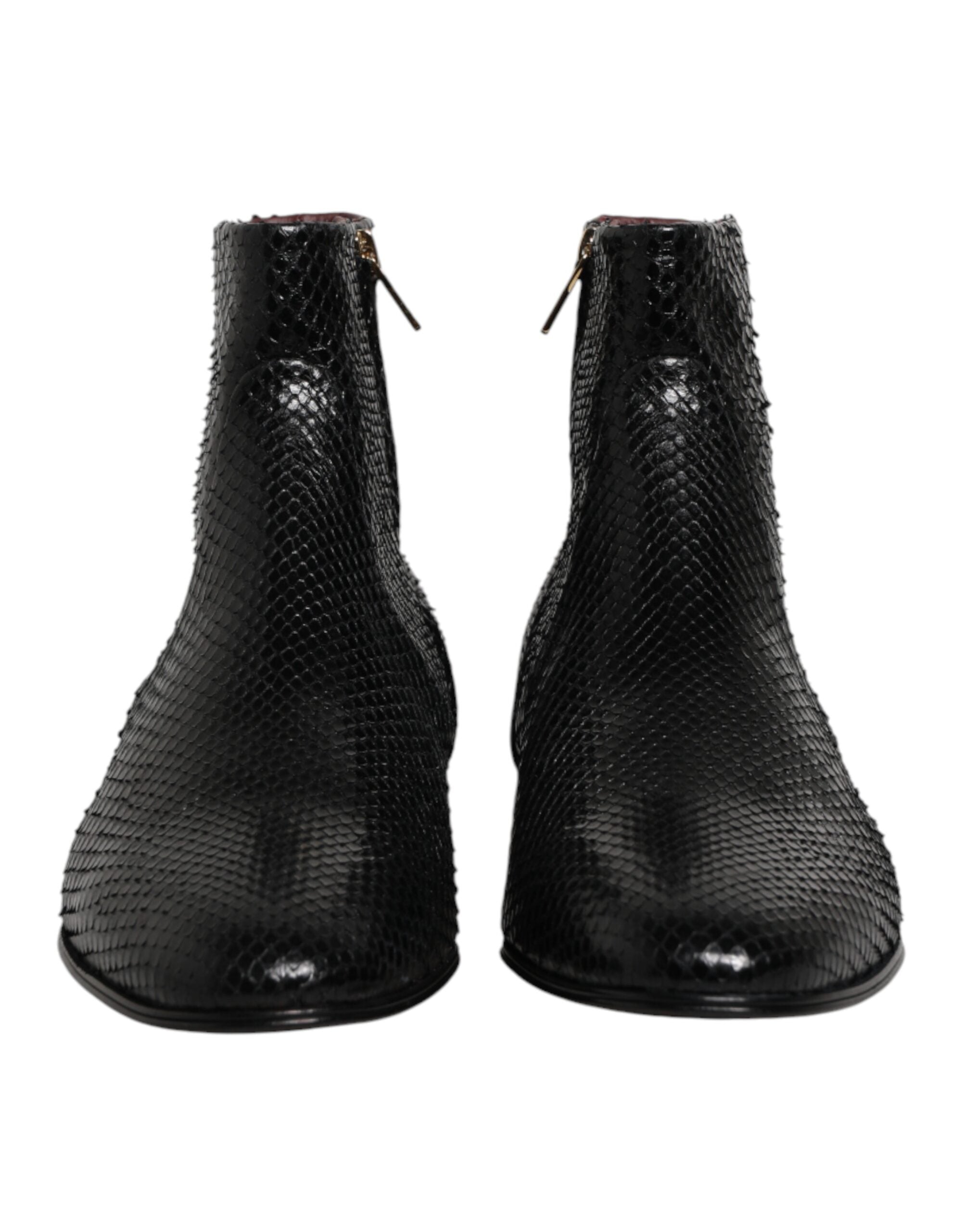 Dolce & Gabbana Black Leather Chelsea Short Ankle Boots  Shoes