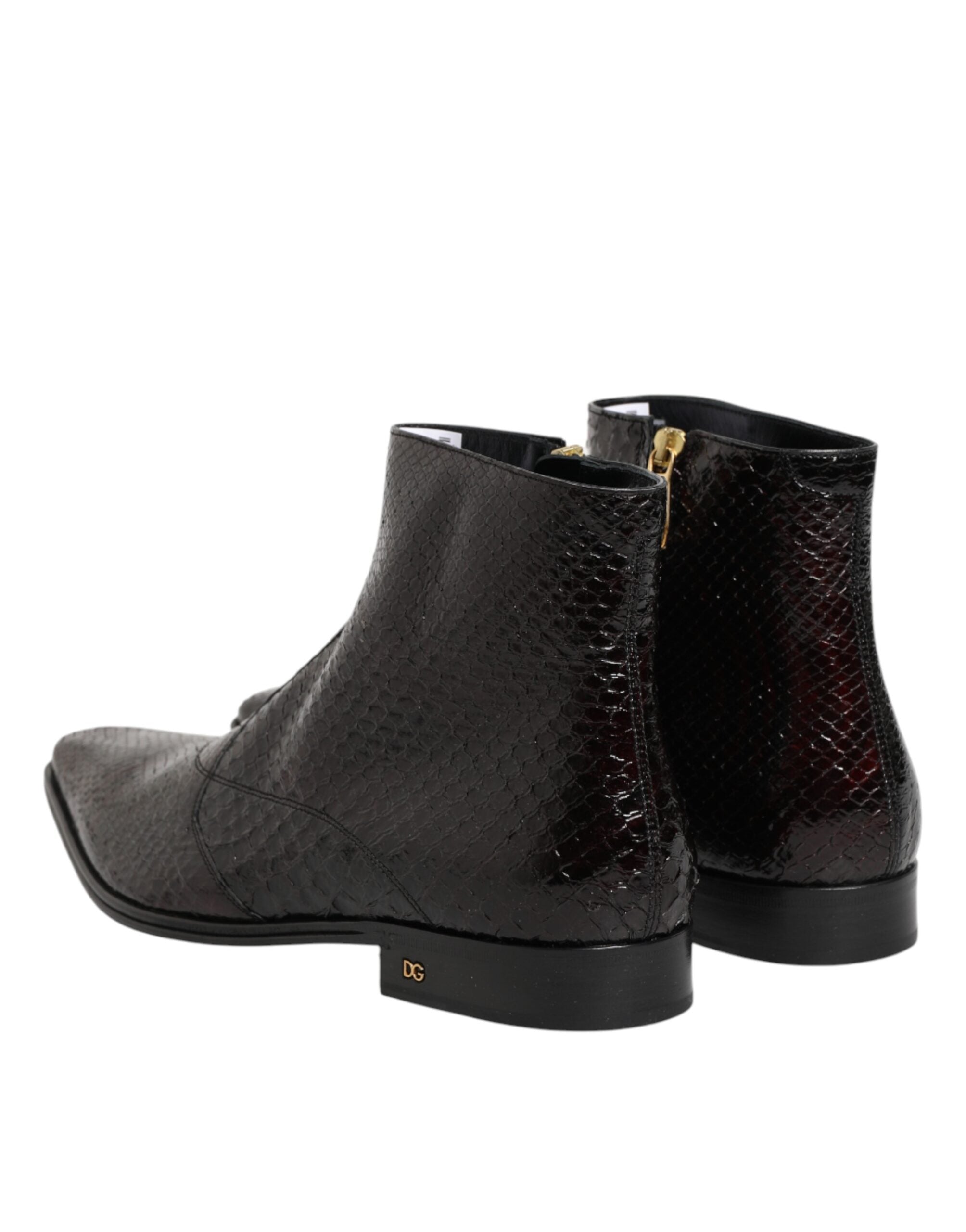 Dolce & Gabbana Bordeaux Chelsea Men Short Ankle Boots Shoes