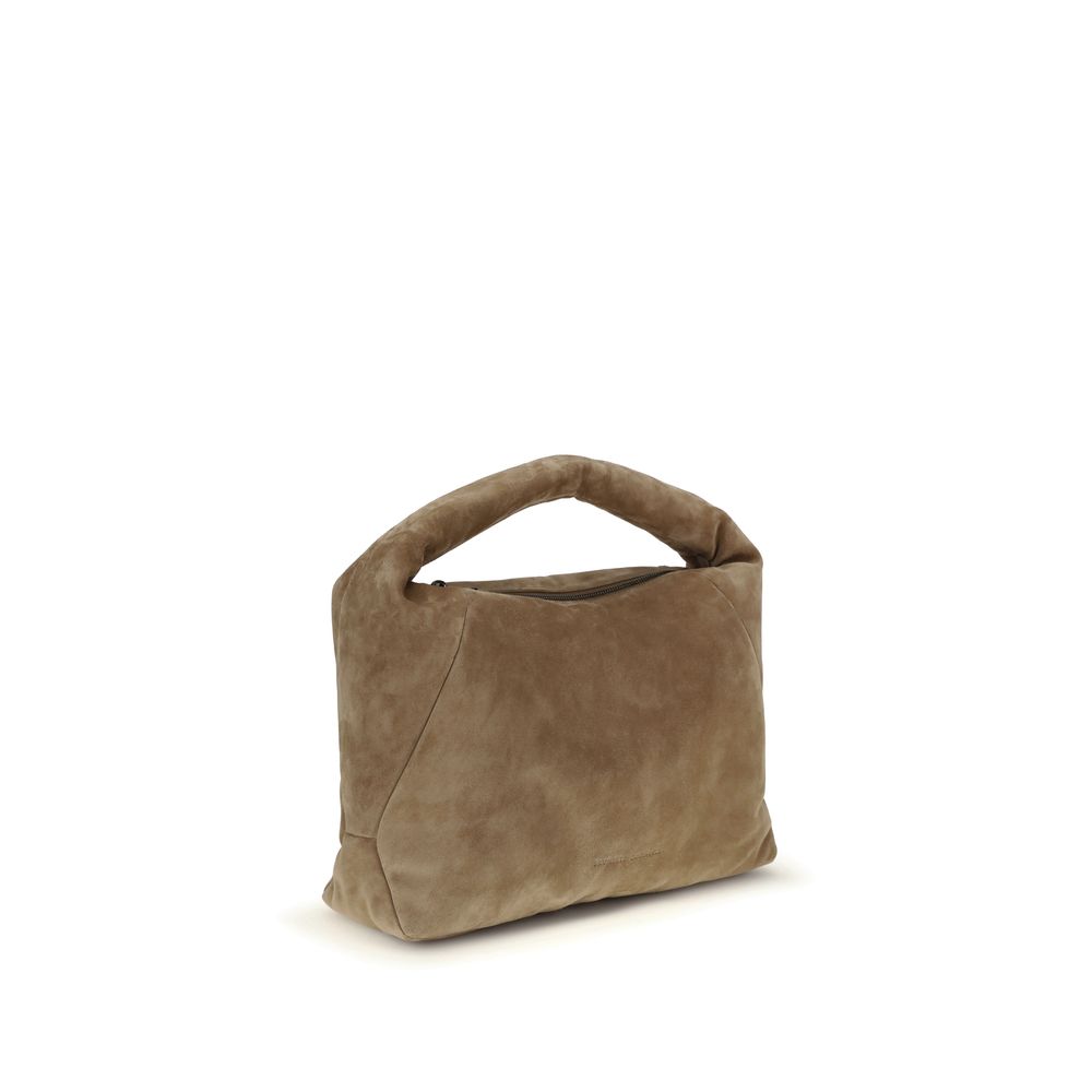 Brunello Cucinelli Beige Calf Leather Bos Taurus Shoulder Bag