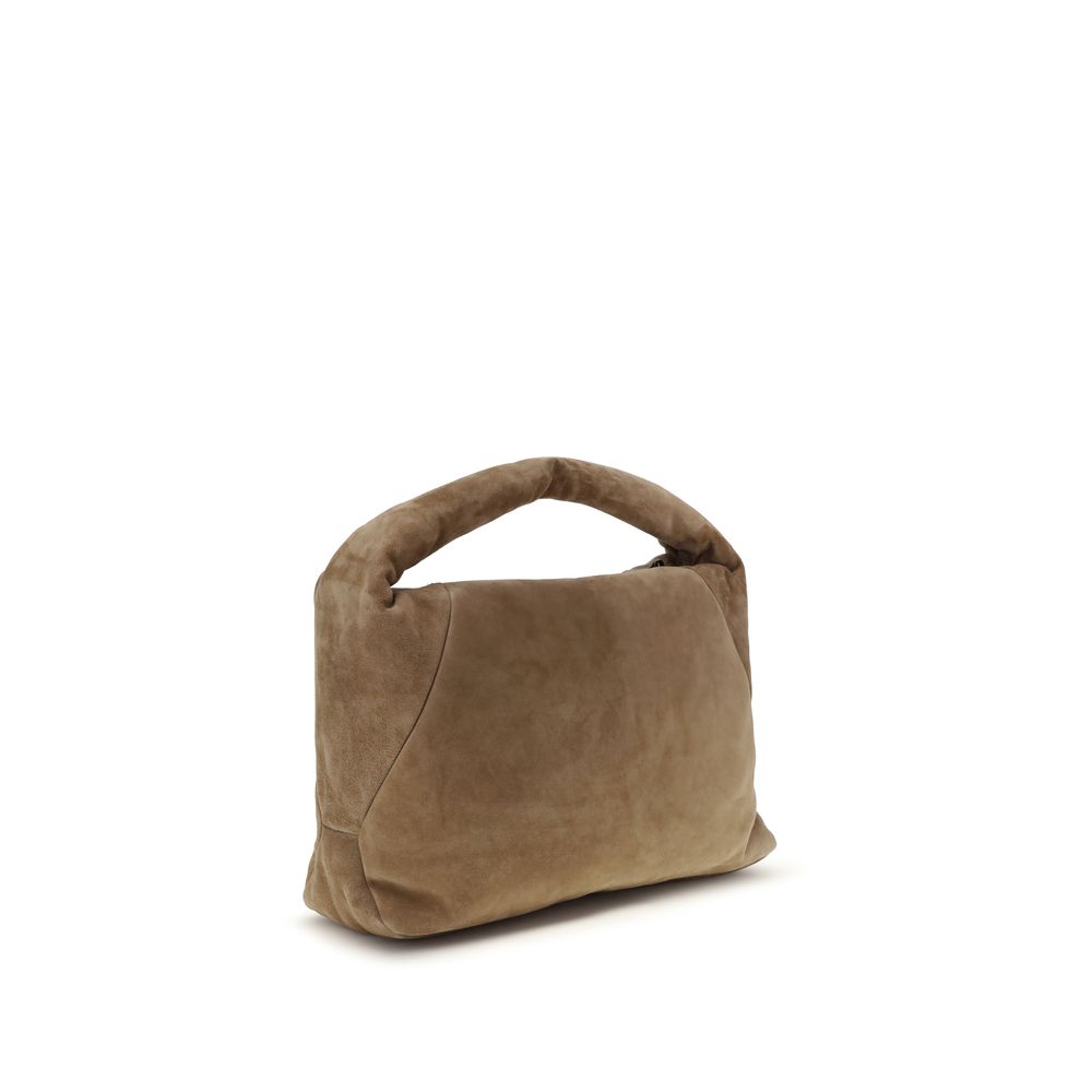 Brunello Cucinelli Beige Calf Leather Bos Taurus Shoulder Bag