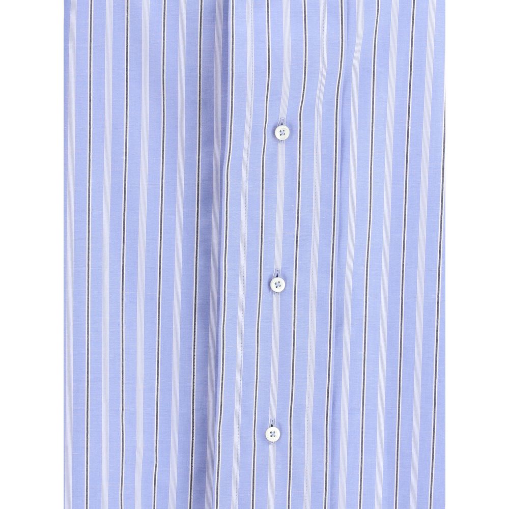 Margiela Blue Cotton Pattern Shirt