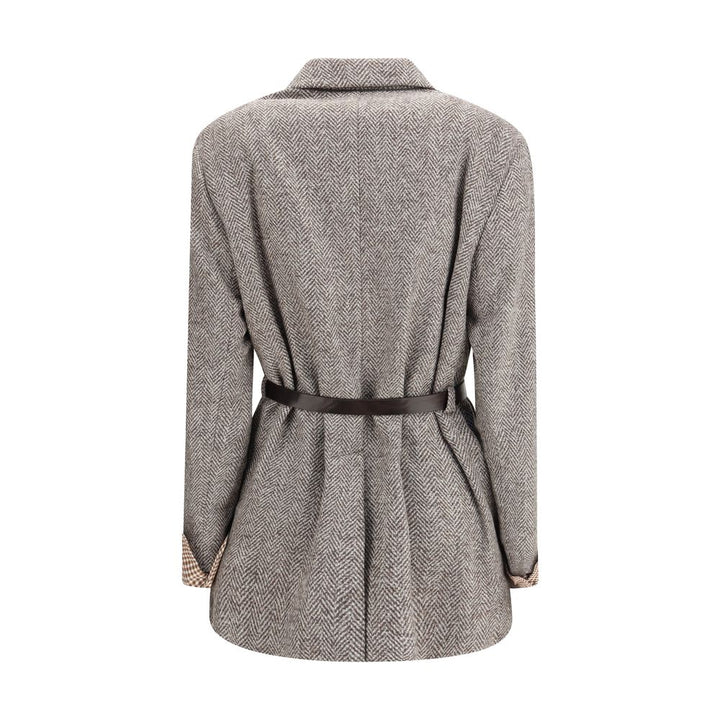 Brunello Cucinelli Brown Fleece Wool Coat