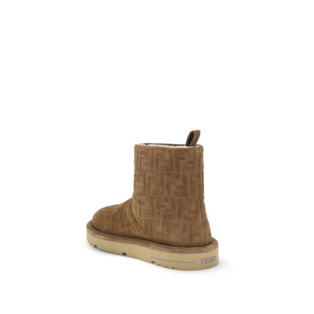 Fendi Brown Leather Ankle Boots