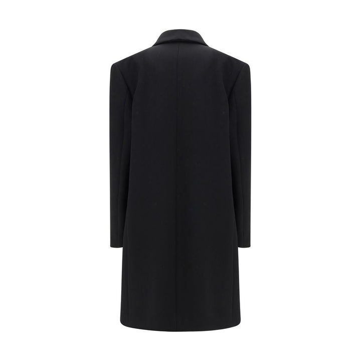 The Row Black Fleece Wool Coat