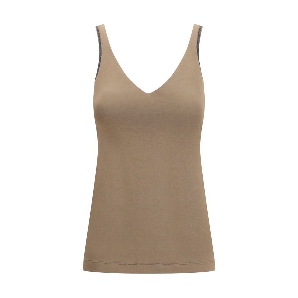 Brunello Cucinelli Brown Cotton Top