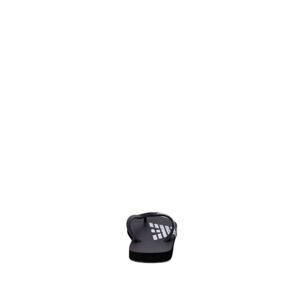 Emporio Armani Underwear Black And White Rubber Flip-Flop Sandals