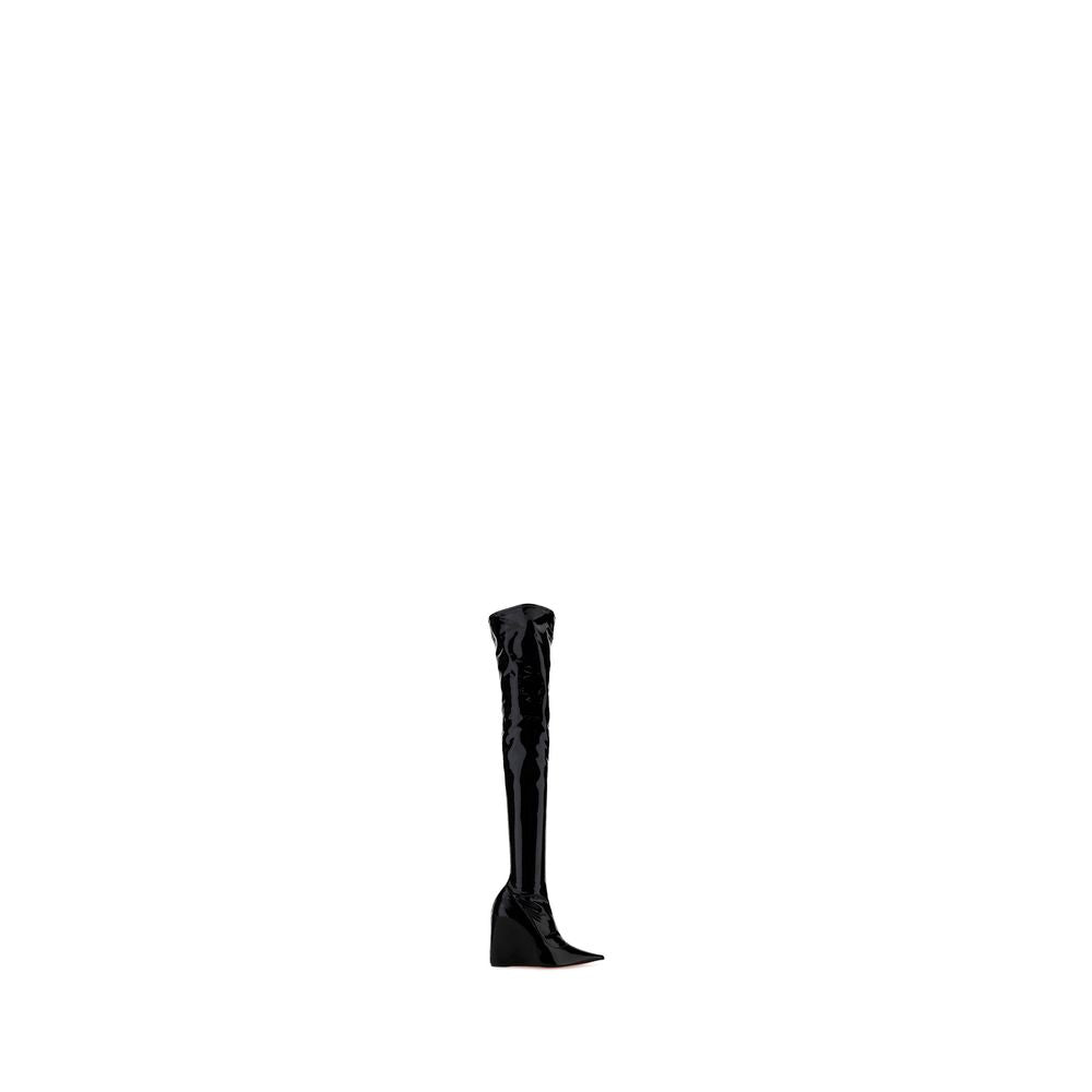 Amina Muaddi Black Polyethylene Over The Knee