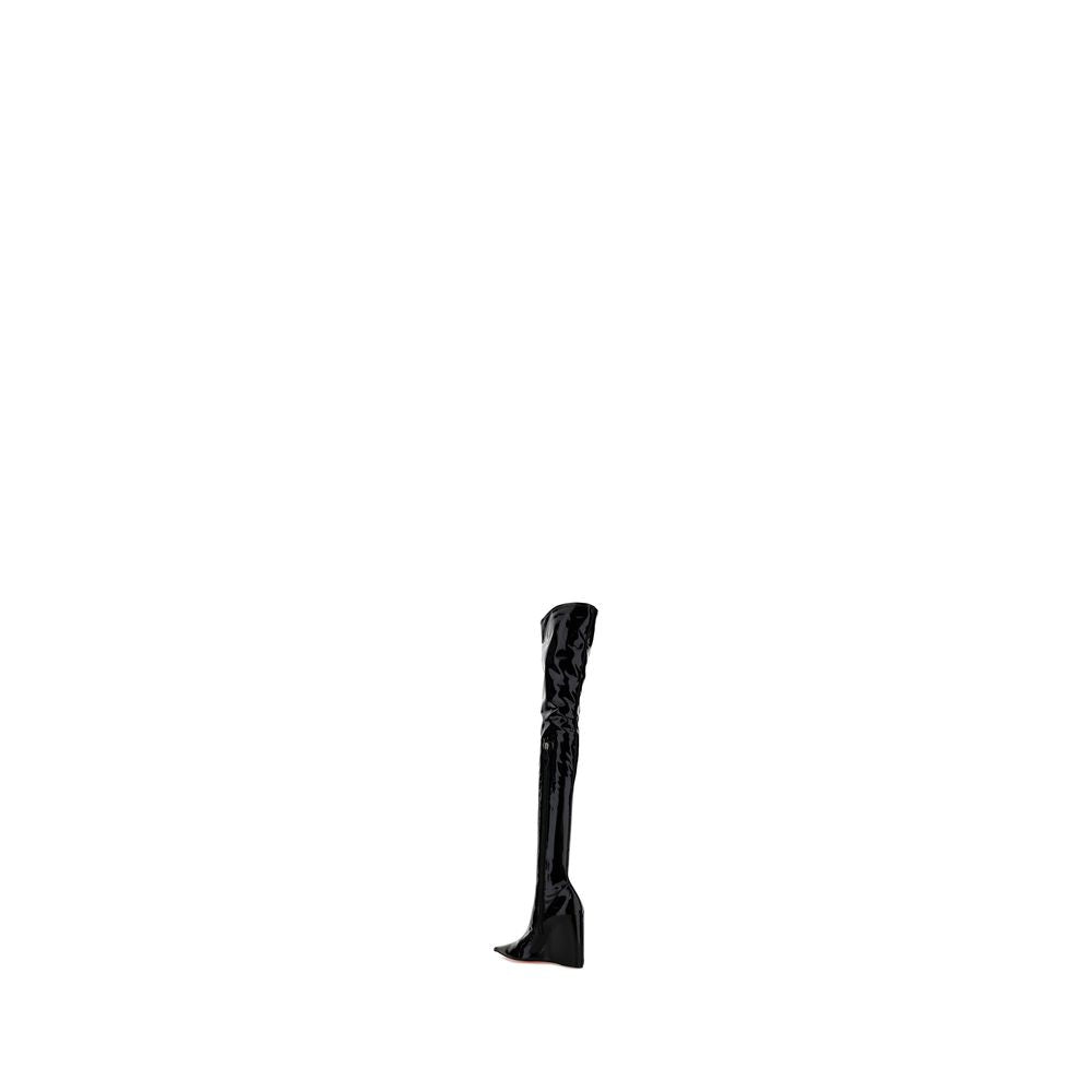 Amina Muaddi Black Polyethylene Over The Knee