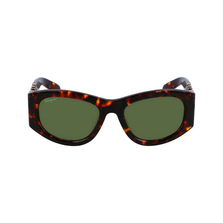 Ferragamo Brown Acetate Sunglasses