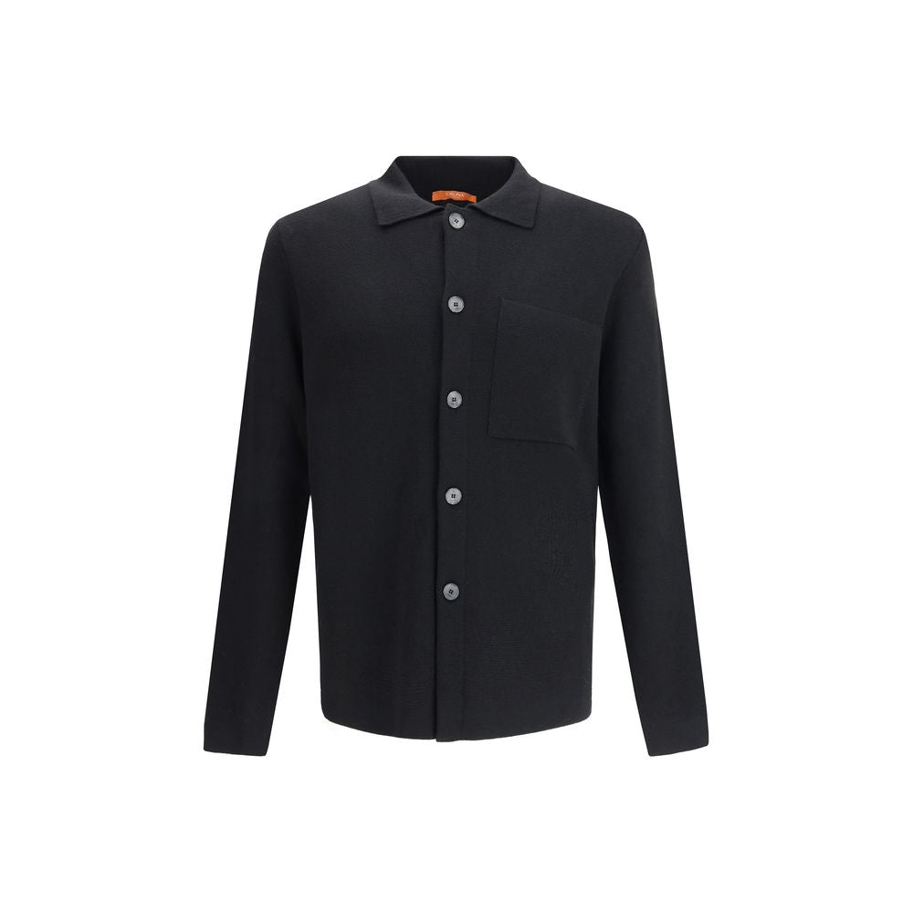 Cruna Black Fleece Wool Coat