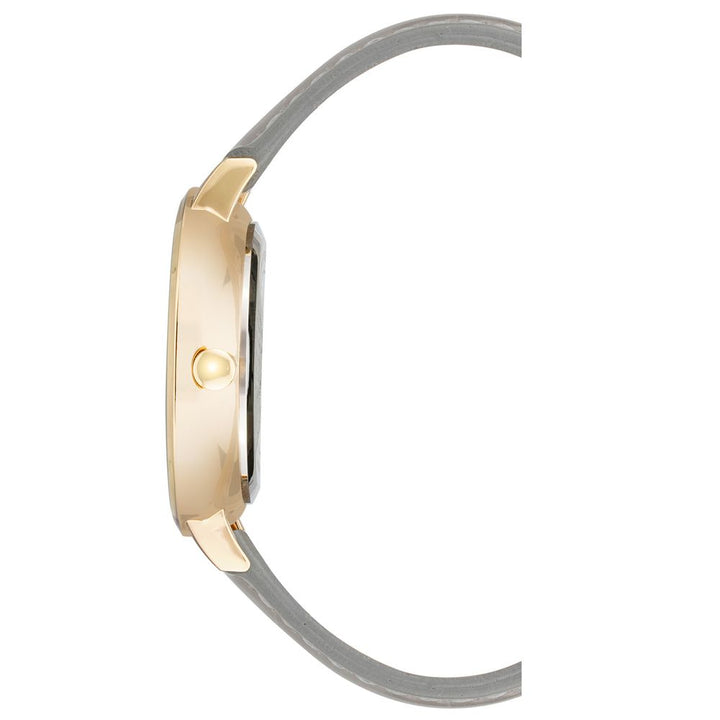 Nine West Gray Leather Dress Watch
