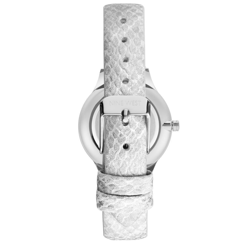Nine West Gray Leather Dress Watch