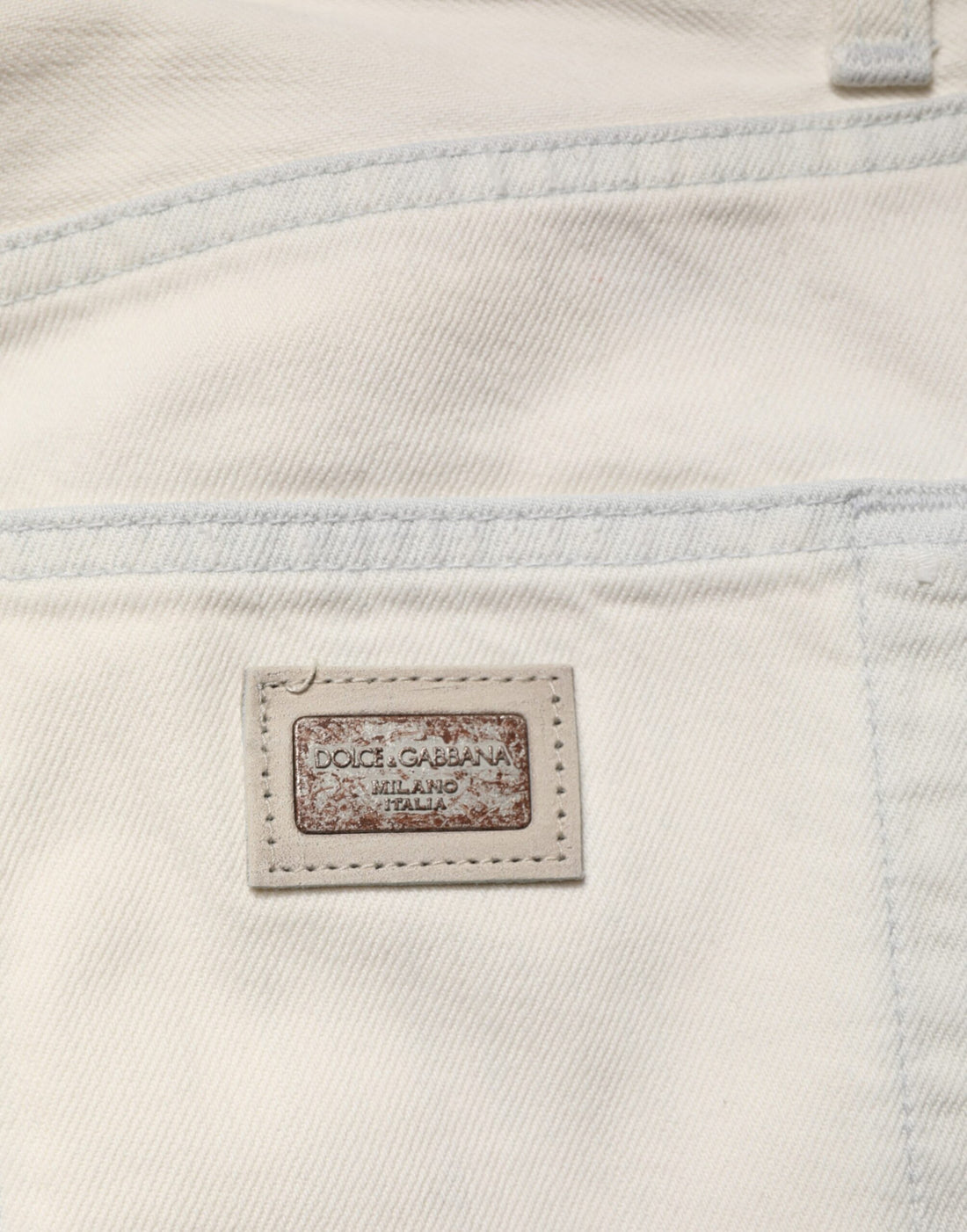 Dolce & Gabbana White Cotton Skinny Denim Trouser Men Jeans