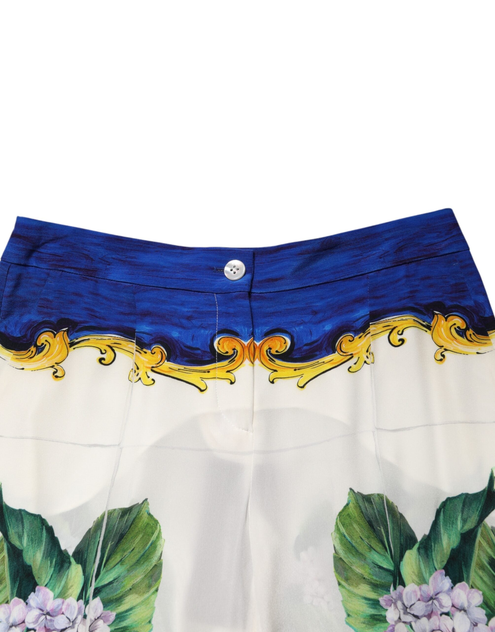 Dolce & Gabbana Multicolor Floral Pattern Straight Leg Pants