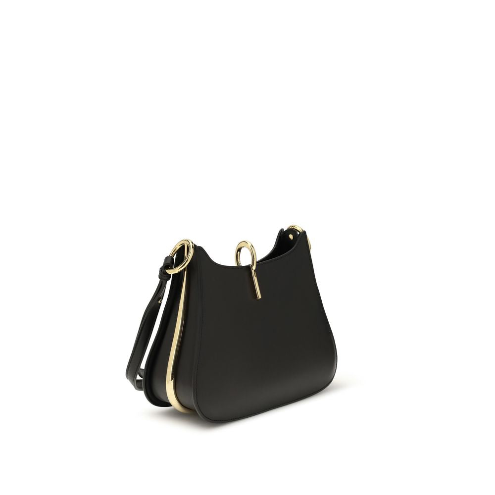 Rabanne Black Calf Leather Bos Taurus Shoulder Bag