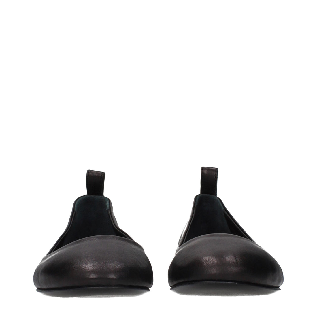 The Attico Black Leather Ballet Flats