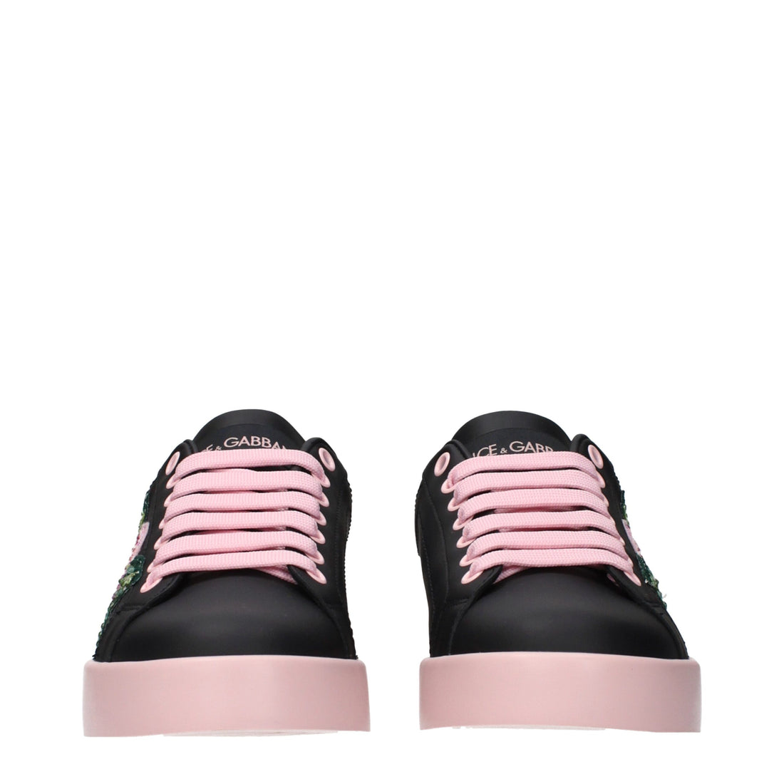 Dolce & Gabbana Black Leather Sneakers