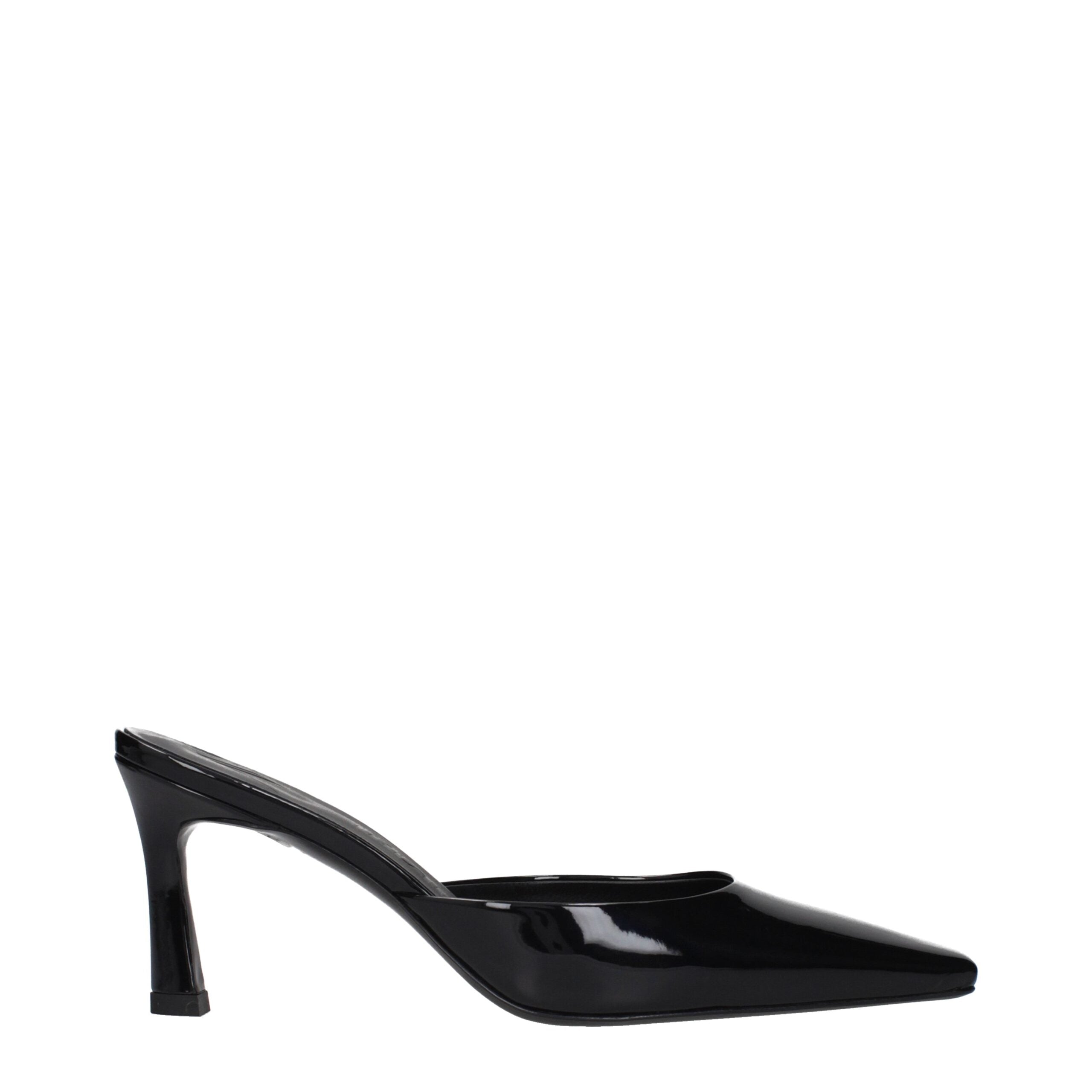 The Attico Black Leather Sandals