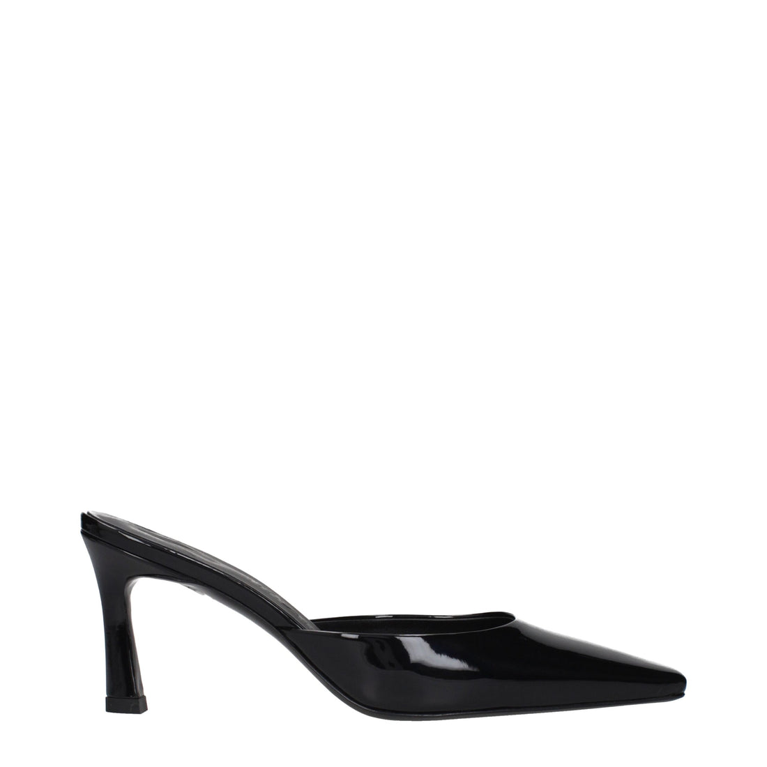 The Attico Black Leather Sandals