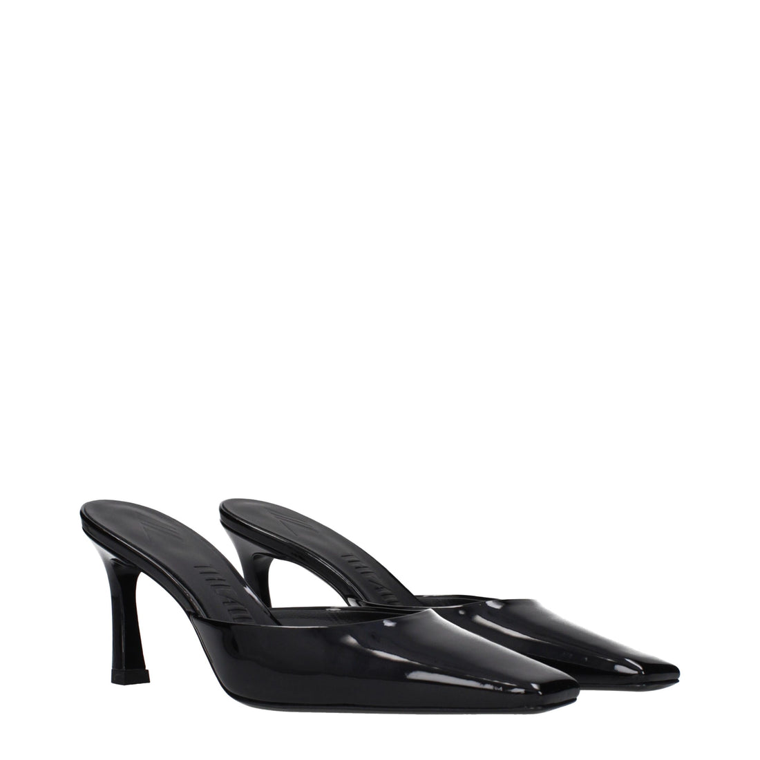The Attico Black Leather Sandals