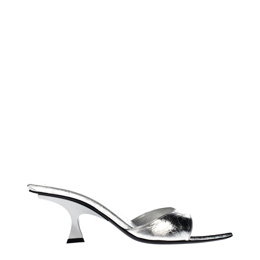 The Attico Gray Leather Sandals
