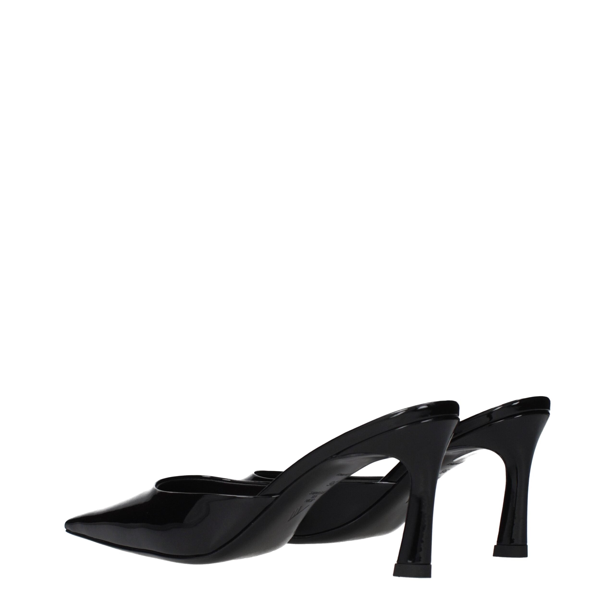 The Attico Black Leather Sandals