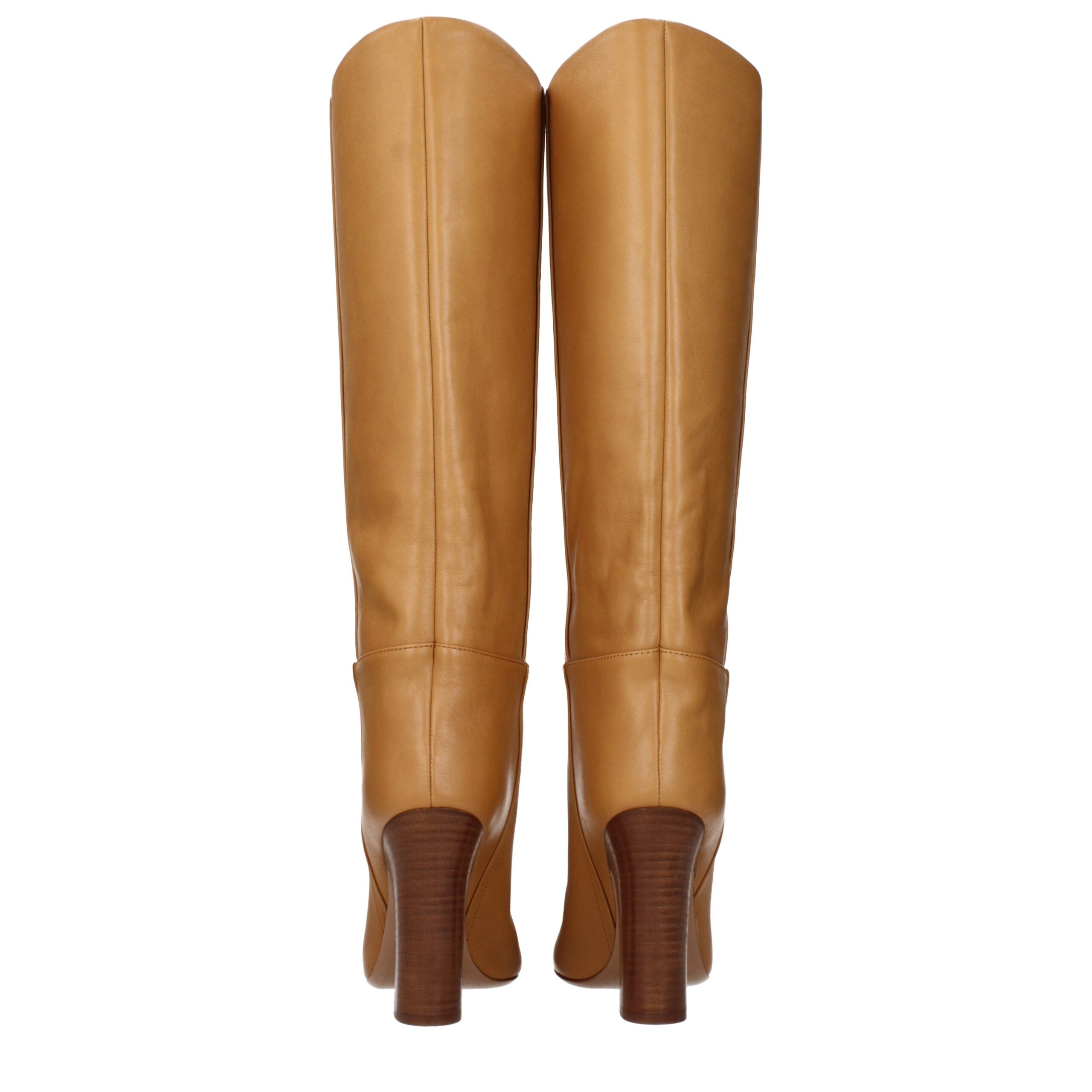 Paris Texas Brown Leather High Heel Boots
