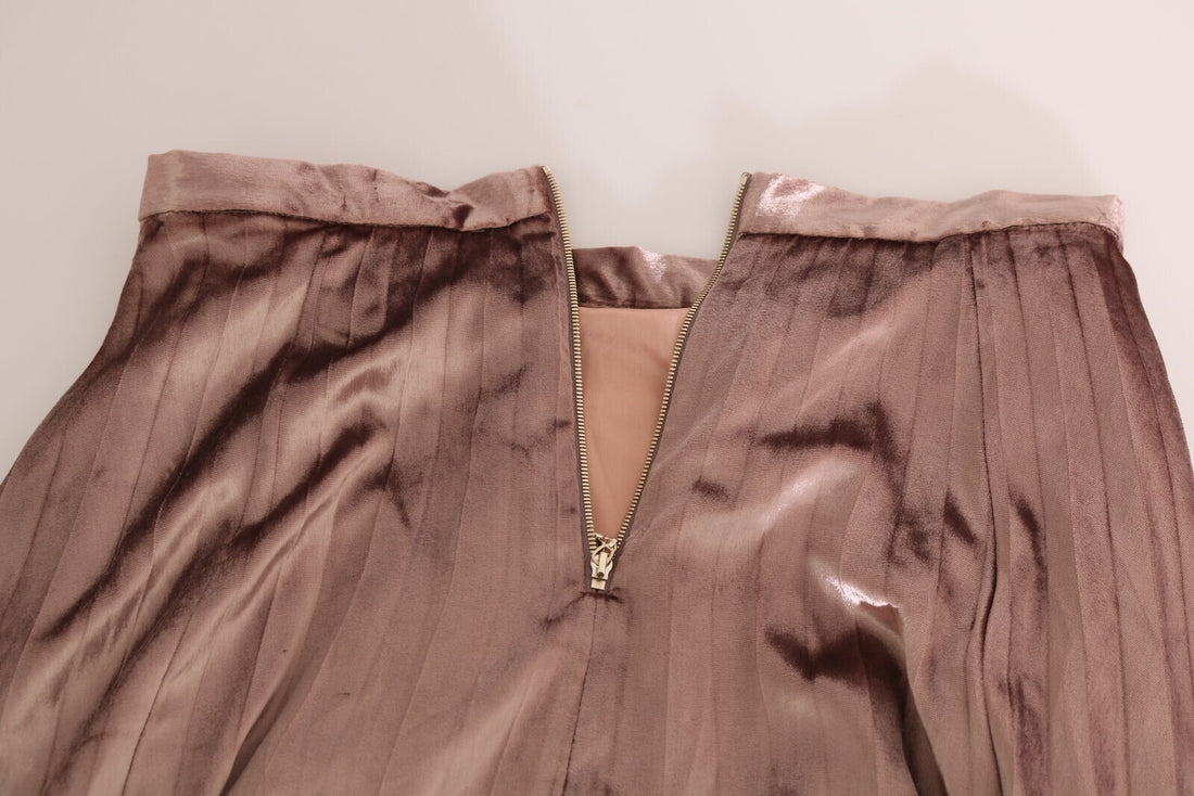 Mangano Chocolate Viscose High Waist A-line Maxi Skirt