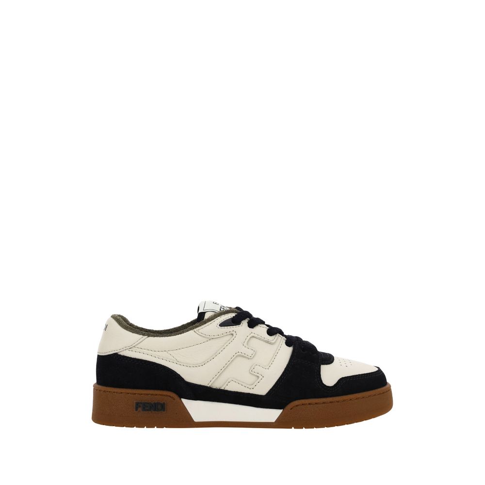 Fendi Black Calf Leather Bos Taurus Chunky Sneakers