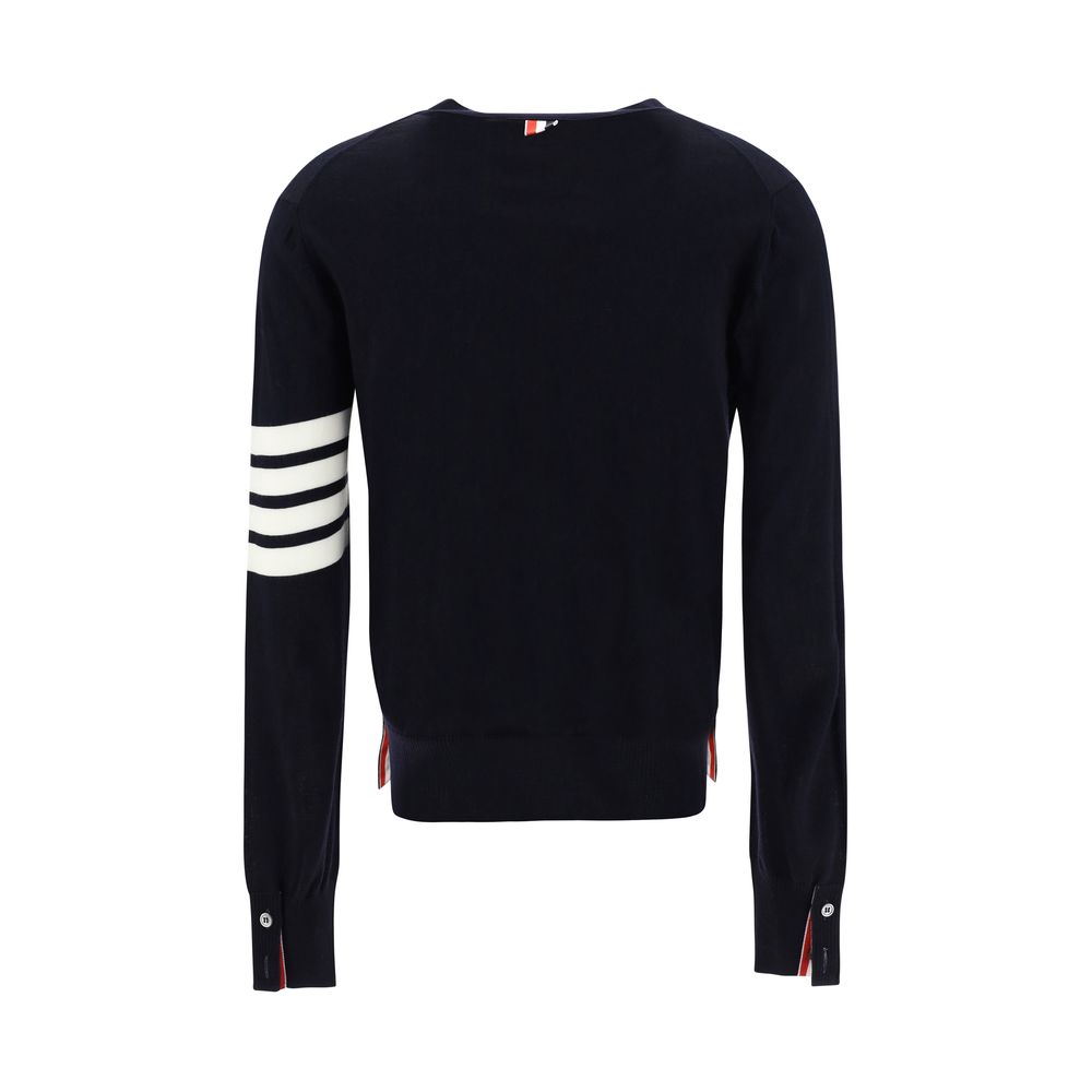Thom Browne Blue Merino Wool Polo Shirt