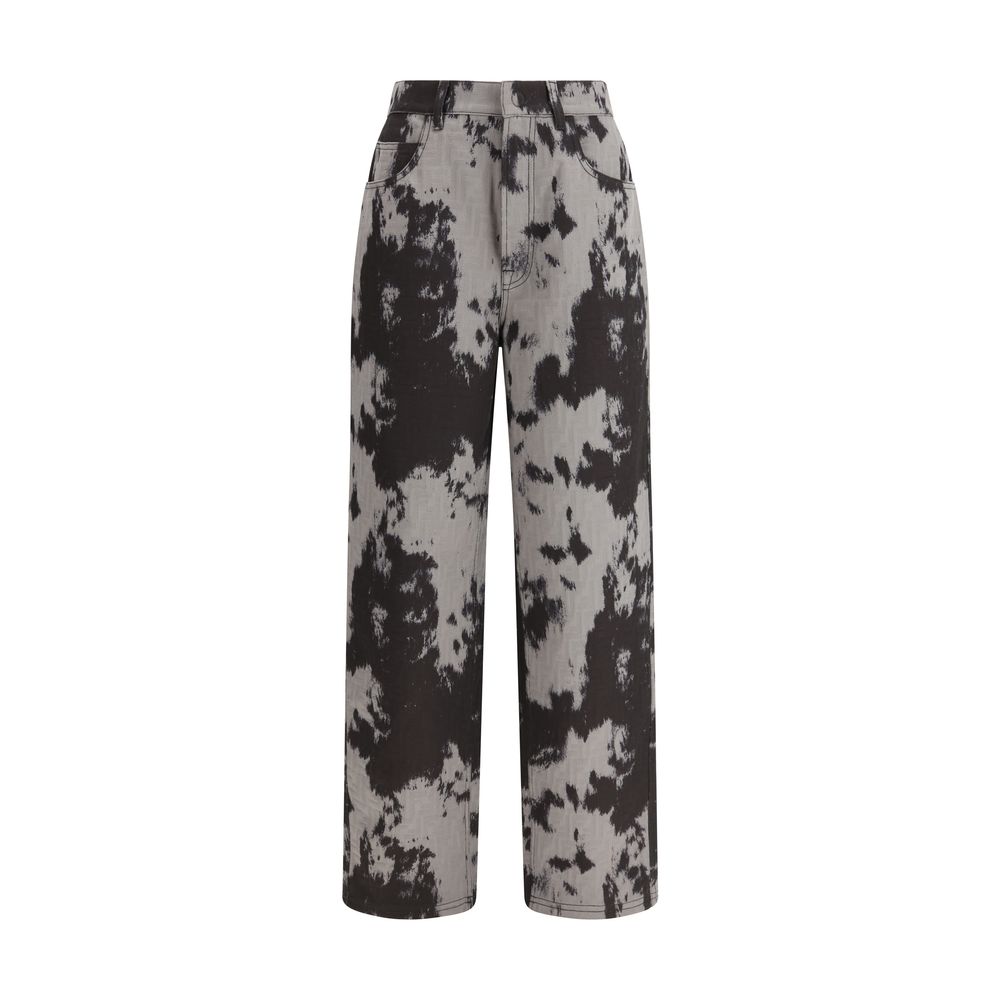 Fendi Black Cotton Straight-Leg Jeans