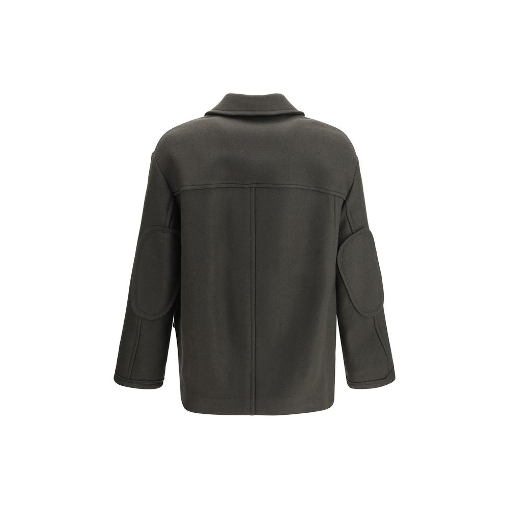 Ami Paris Gray Fleece Wool Coat