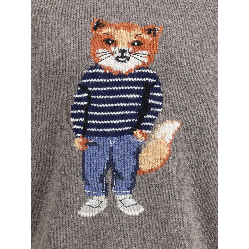Maison Kitsuné Gray Wool Sweatshirt