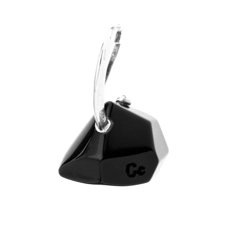 GC Black Silver Earrings