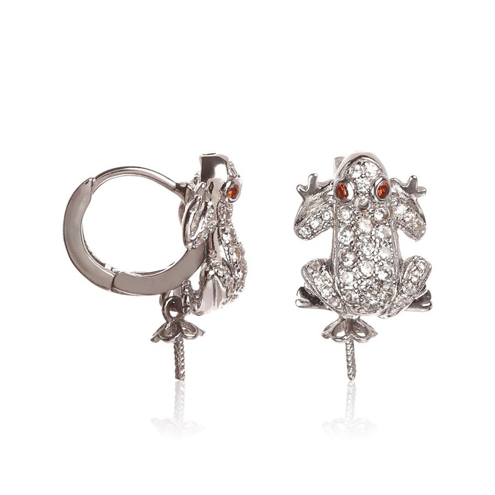 Lancaster White Silver Earrings
