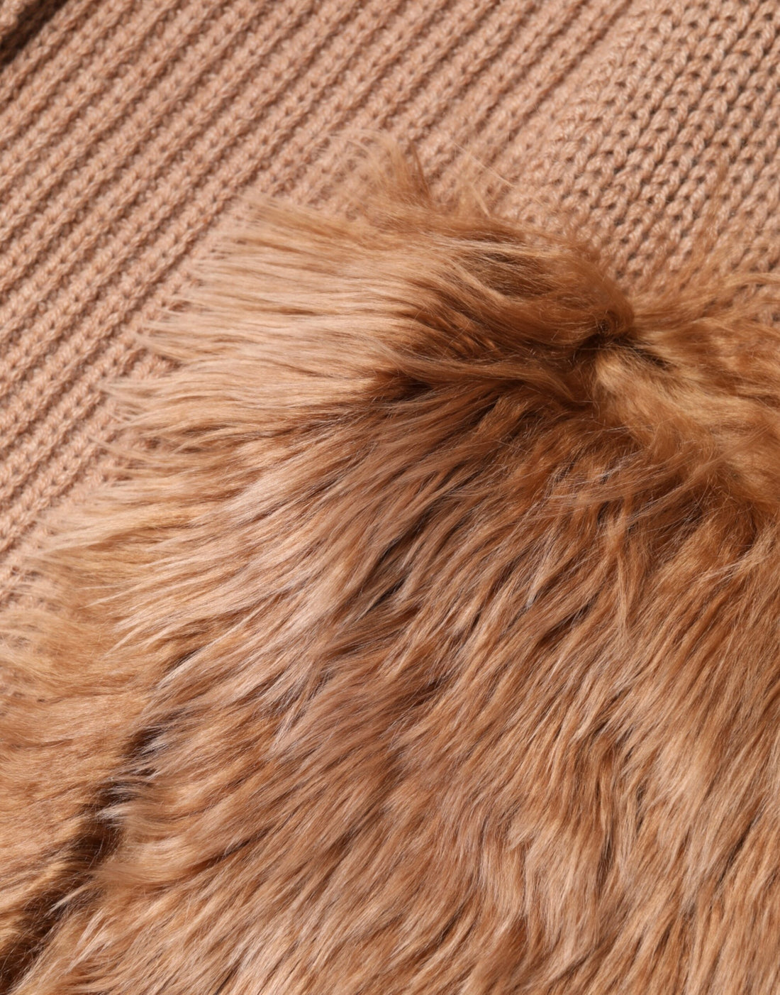 Dolce & Gabbana Brown Cashmere Knitted Fur Shawl Scarf